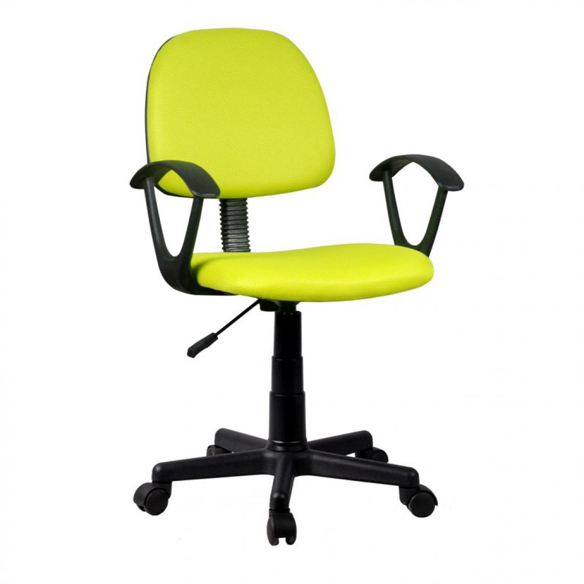 Hucoco - PERLO | Chaise de bureau pivotante moderne pour enfant | Hauteur réglable 79-91 cm | Dossier et siège ergonomiques - Vert - Chaises