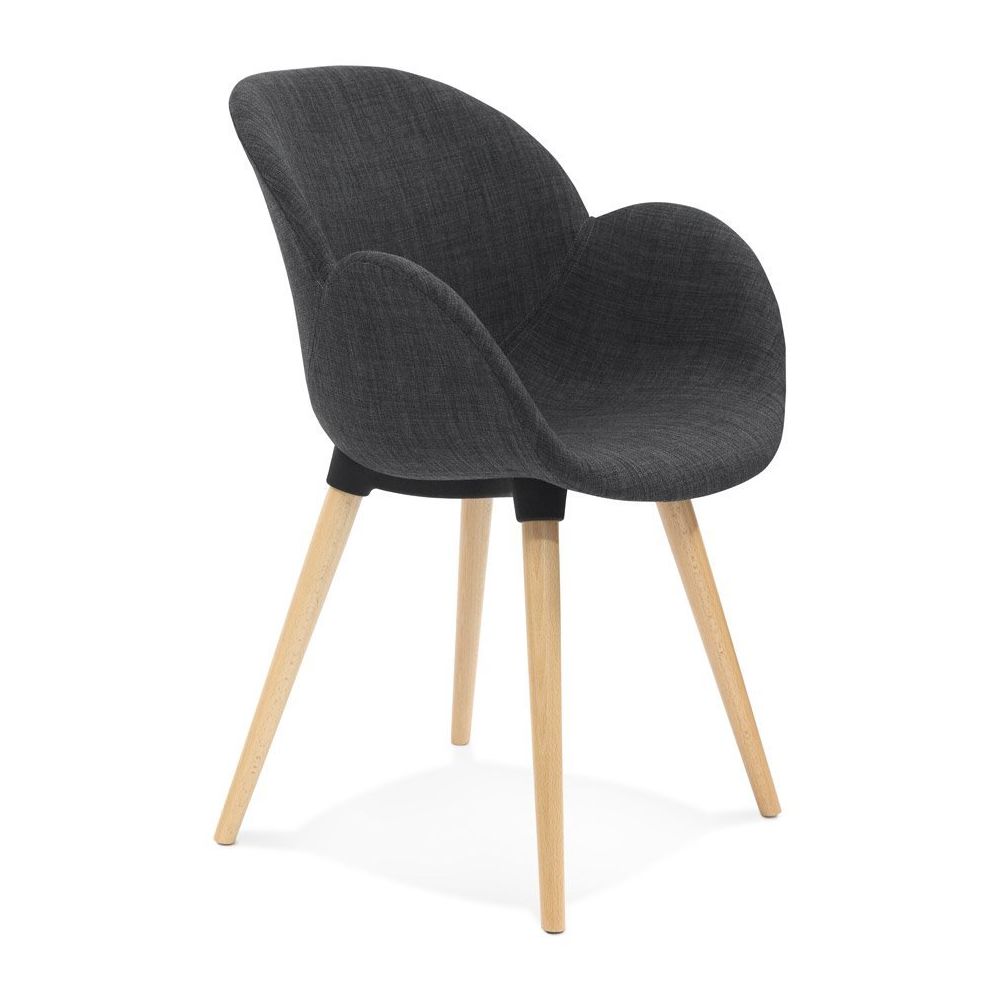 Alterego - Chaise design scandinave 'TAPIOCA' en tissu gris foncé - Chaises