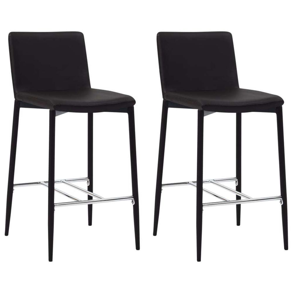 marque generique - Moderne Fauteuils et chaises serie Sarajevo Chaises de bar 2 pcs Marron Similicuir - Tabourets