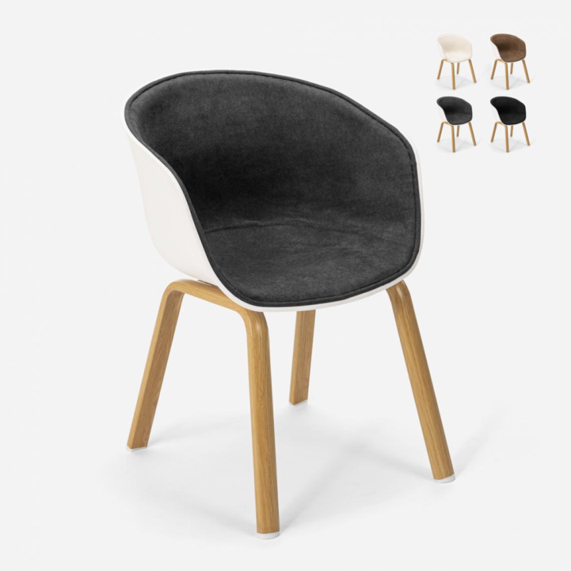 Ahd Amazing Home Design - Chaise design scandinave avec métal effet bois pour bar cuisines Bush, Couleur: Gris - Chaises