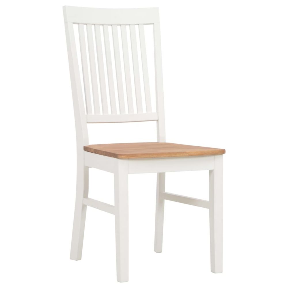 Icaverne - Icaverne - Chaises de cuisine gamme Chaises de salle à manger 6 pcs Blanc Bois de chêne solide - Chaises