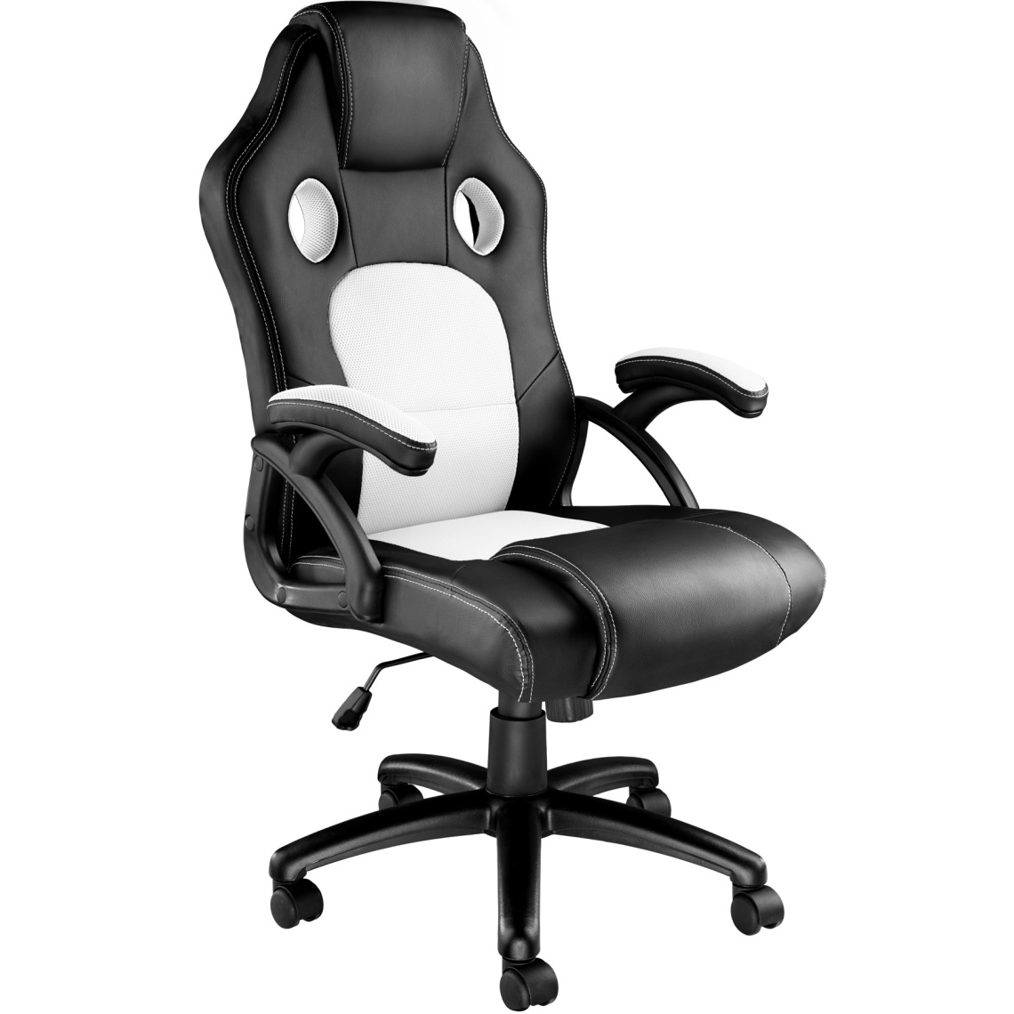 Tectake - Chaise gamer TYSON - noir/blanc - Chaises