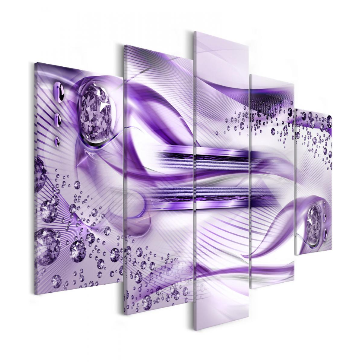 Artgeist - Tableau - Underwater Harp (5 Parts) Wide Violet 200x100 - Tableaux, peintures