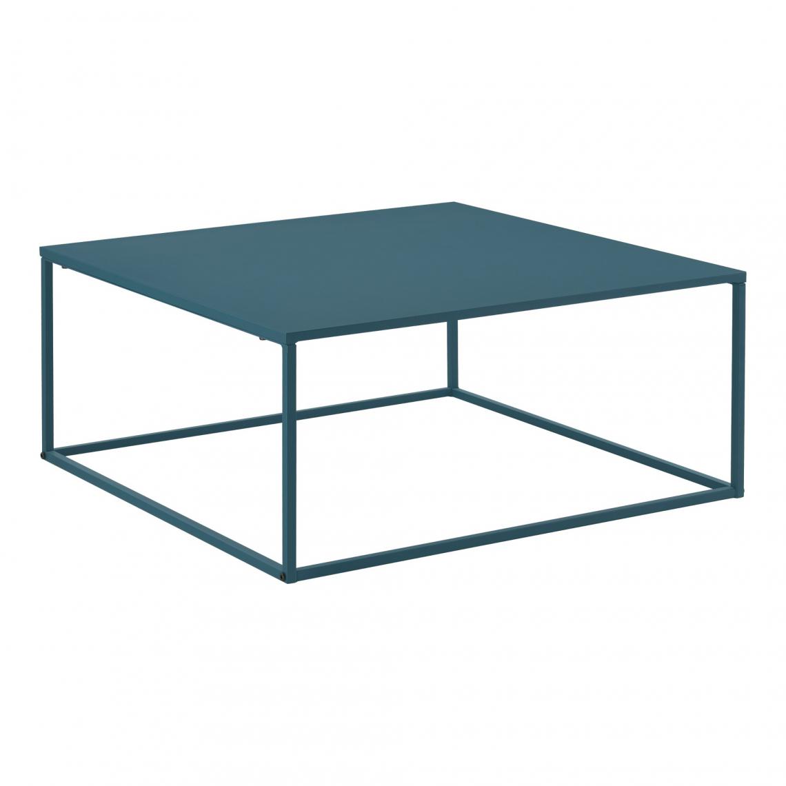 Helloshop26 - Table basse carrée salon en métal 85 x 85 cm turquoise 03_0006134 - Tables basses