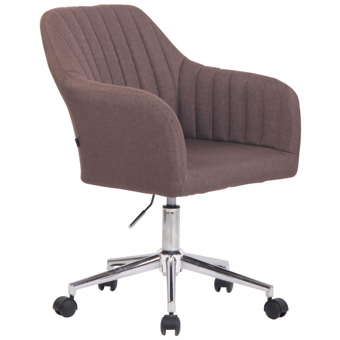 Icaverne - Contemporain Chaise de bureau en tissu ligne Moroni couleur marron - Chaises