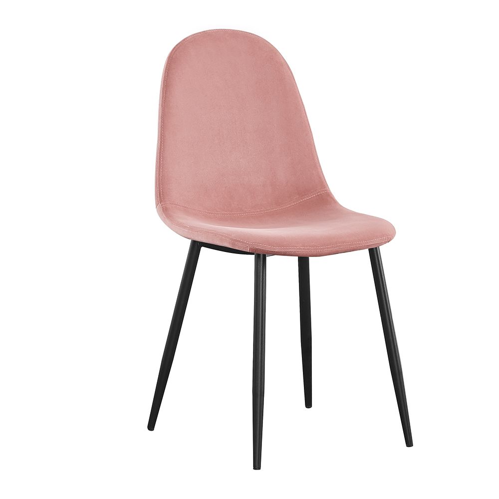 Nouvomeuble - Chaise de salle à manger en velours rose BOYLE (lot de 4) - Chaises