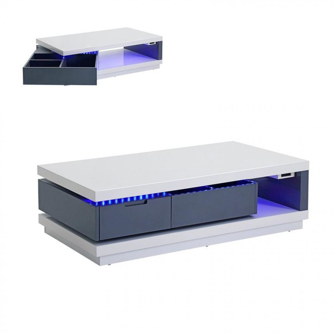 But - Table basse LED design FEVER Blanc et gris - Tables basses