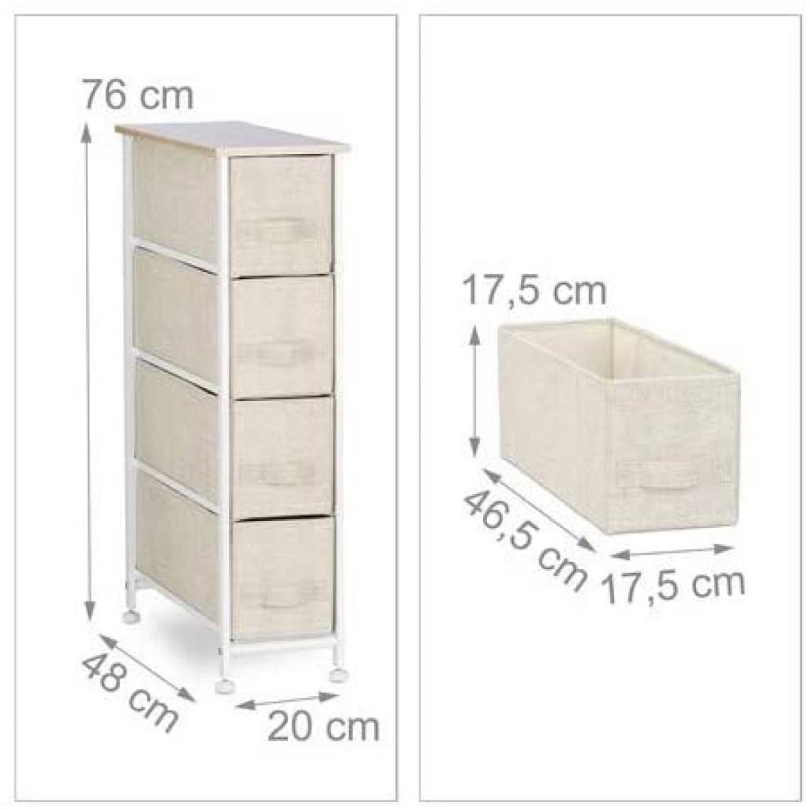 Helloshop26 - Commode meuble de rangement étagère avec tiroirs tissu beige 13_0002582 - Etagères