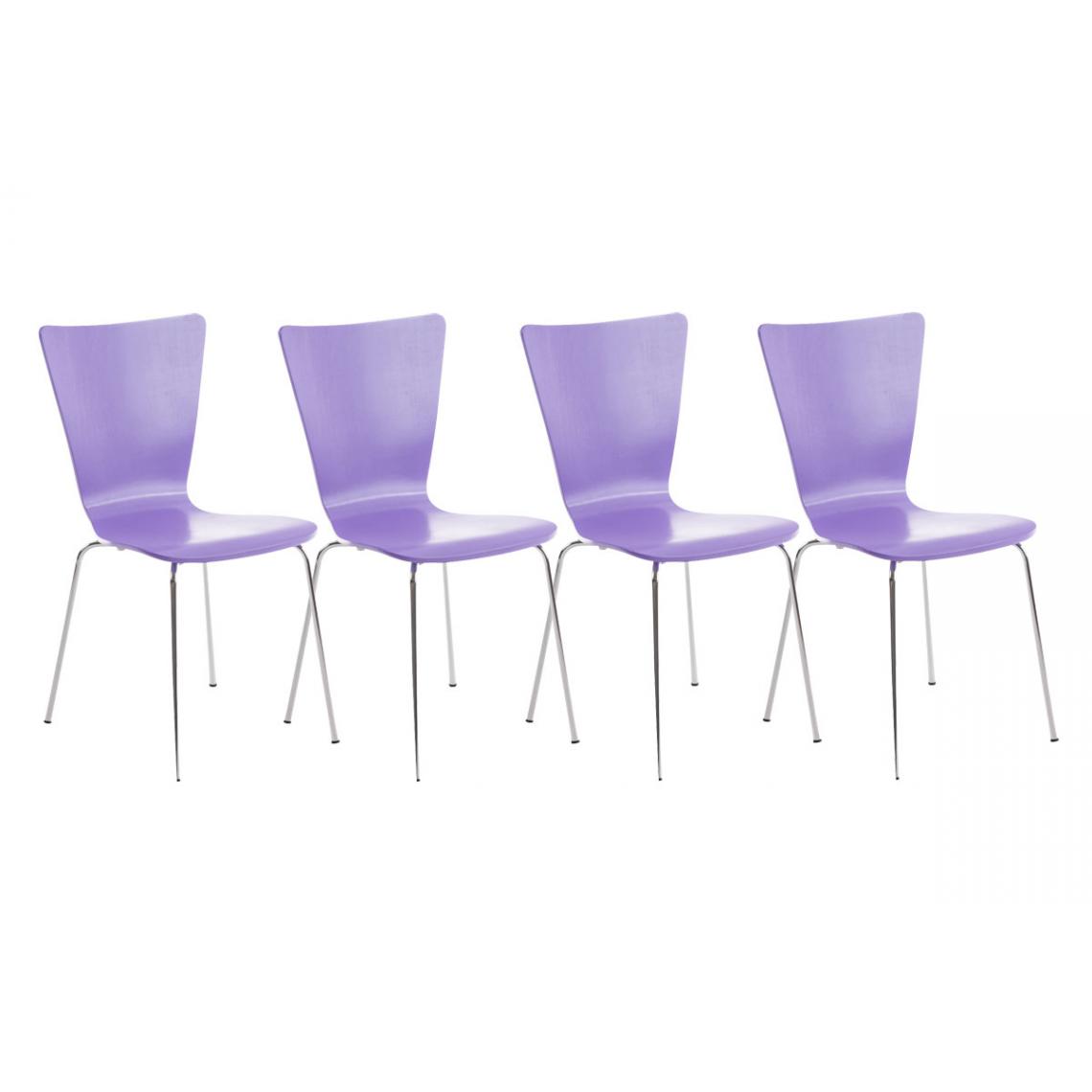 Icaverne - Stylé Lot de 4 chaises visiteurs edition Jakarta couleur violet - Chaises