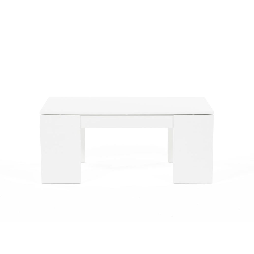 Weber Industries - Table basse relevable bois blanc NEWTON - Tables basses