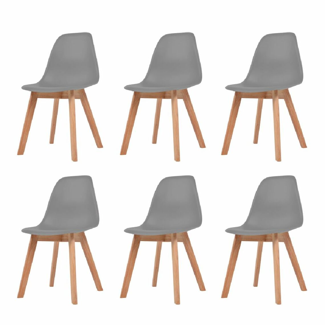 Chunhelife - Chunhelife Chaises de salle à manger 6 pcs Gris Plastique - Chaises
