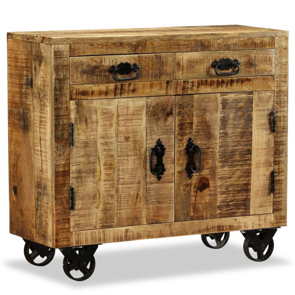 Helloshop26 - Buffet bahut armoire console meuble de rangement avec 2 tiroirs et 1 bois de manguier brut 4402085 - Consoles
