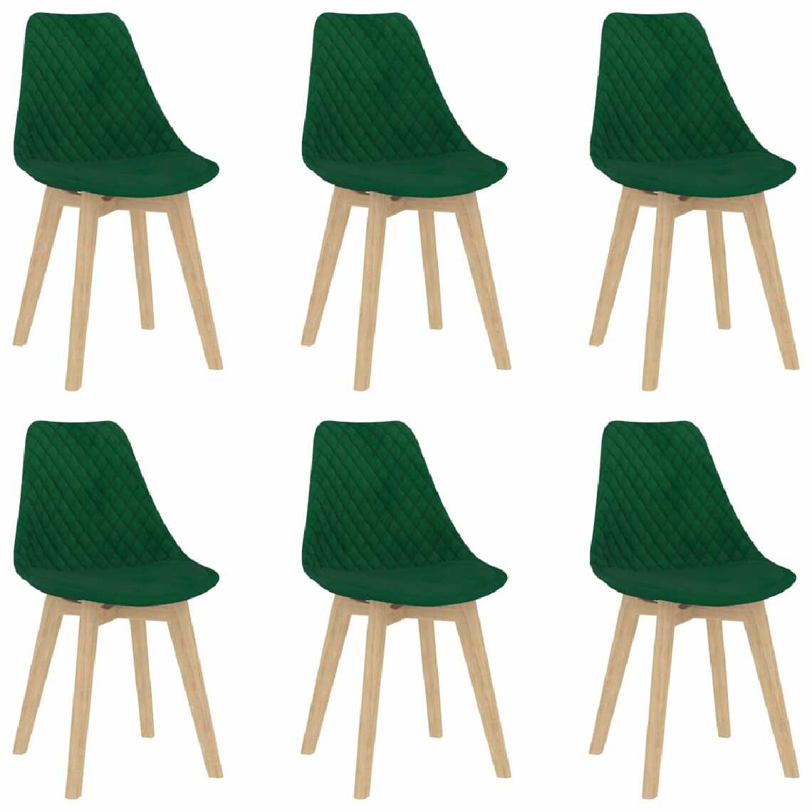 Chunhelife - Chunhelife Chaises de salle à manger 6 pcs Vert foncé Velours - Chaises
