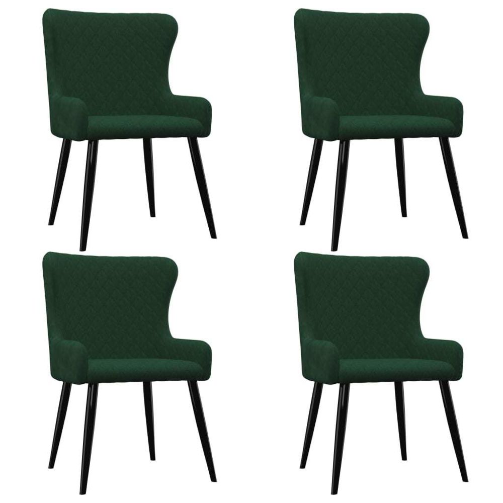 marque generique - Moderne Fauteuils et chaises categorie Quito Chaises de salle à manger 4 pcs Vert Velours - Chaises