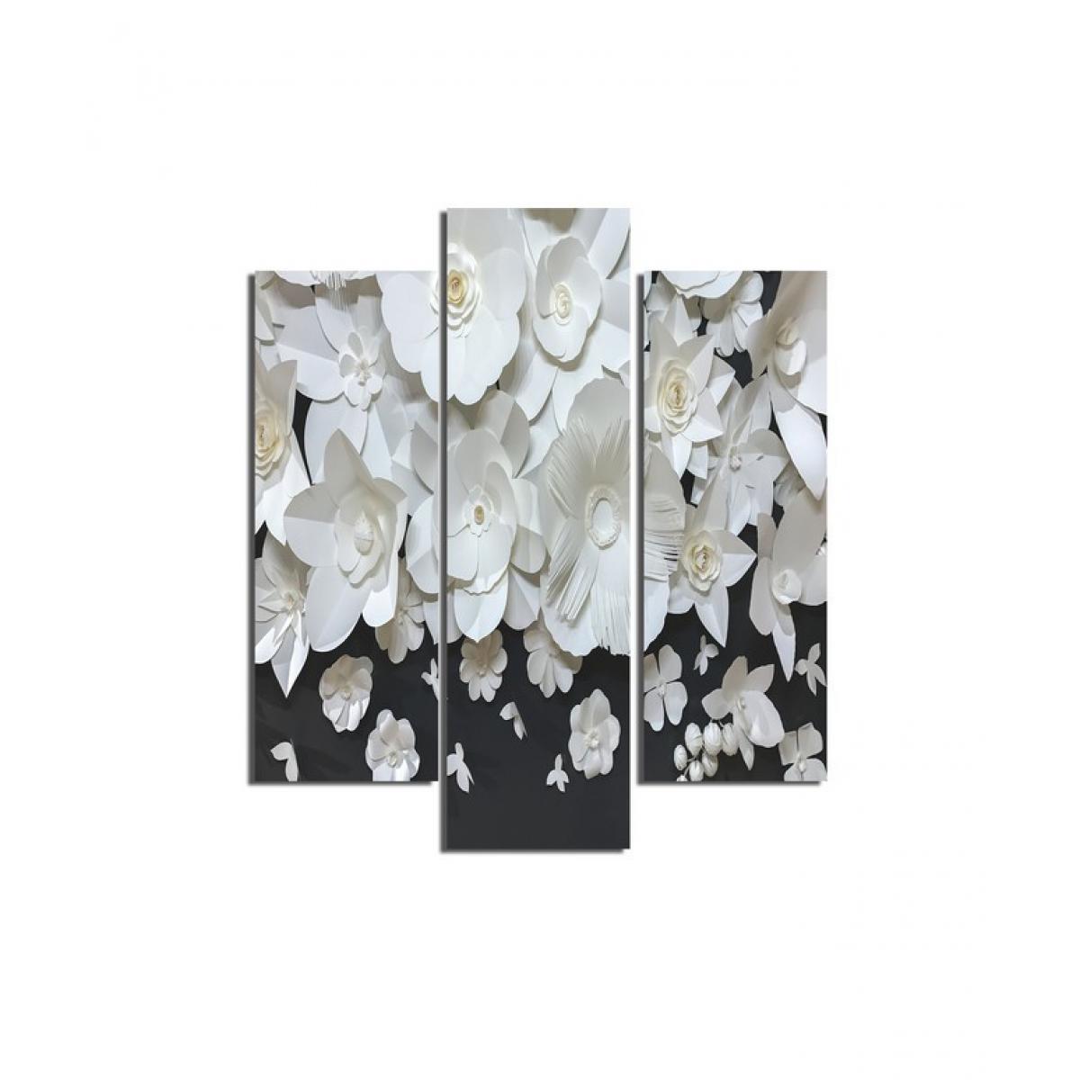 Homemania - HOMEMANIA Tableau Fleurs - 3 Pieces - Nature - pour Salon, Chambre - Multicouleur en MDF, 57 x 0,3 x 60 cm - Tableaux, peintures