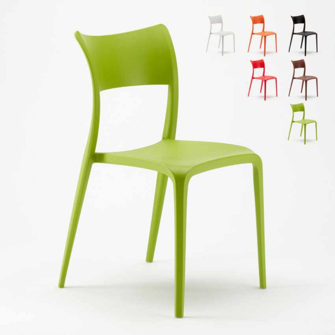 Ahd Amazing Home Design - Lot 20 Chaises en Polypropylène Pour Bar Restaurant Parisienne, Couleur: Vert - Chaises