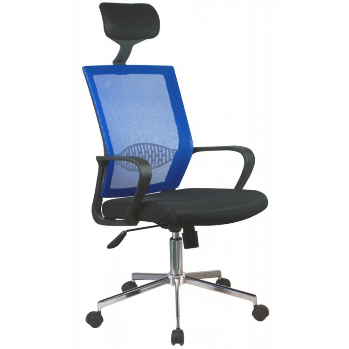Hucoco - PABLO | Chaise de bureau pivotant ergonomique | Mécanisme TILT | Réglage en hauteur | Dossier confortable en maille micro - Bleu - Chaises