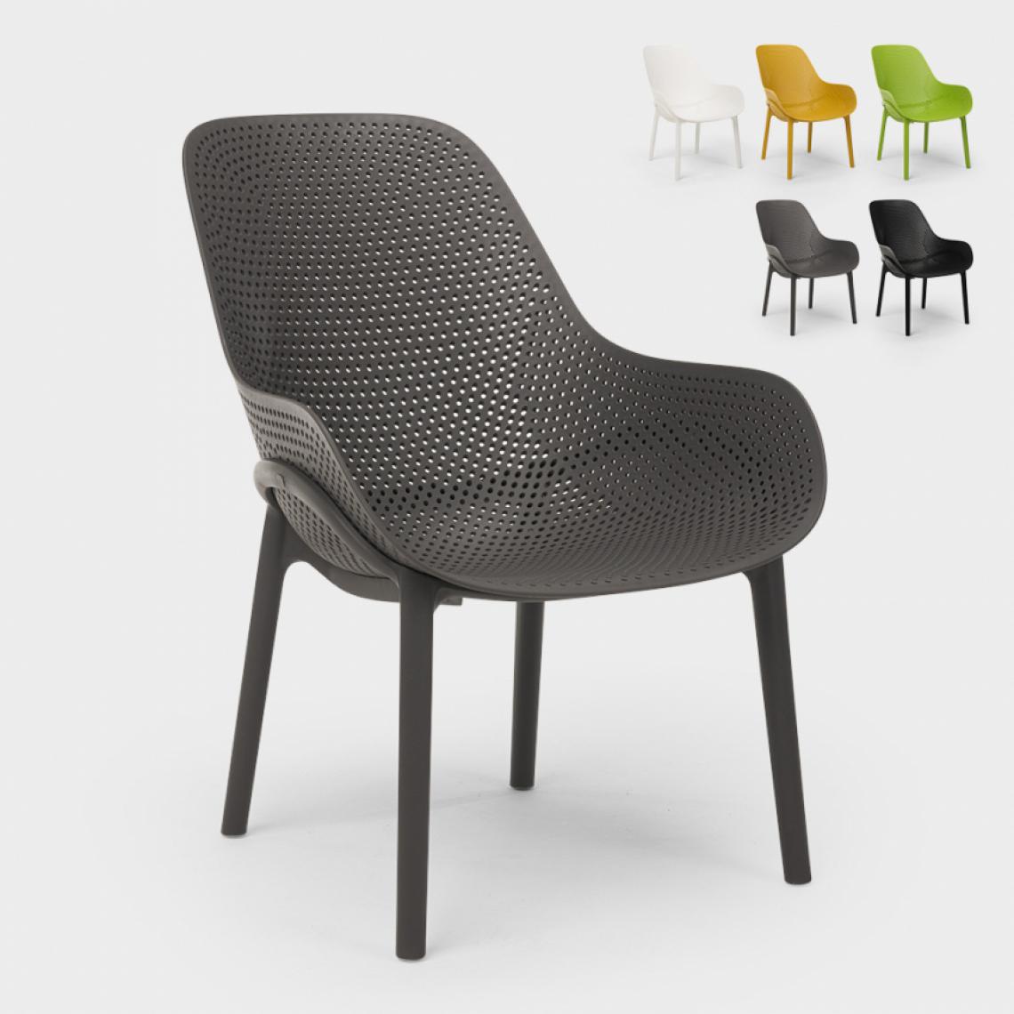 Ahd Amazing Home Design - Chaises design Majestic pour cuisine et bar en polypropylène, Couleur: Gris - Chaises