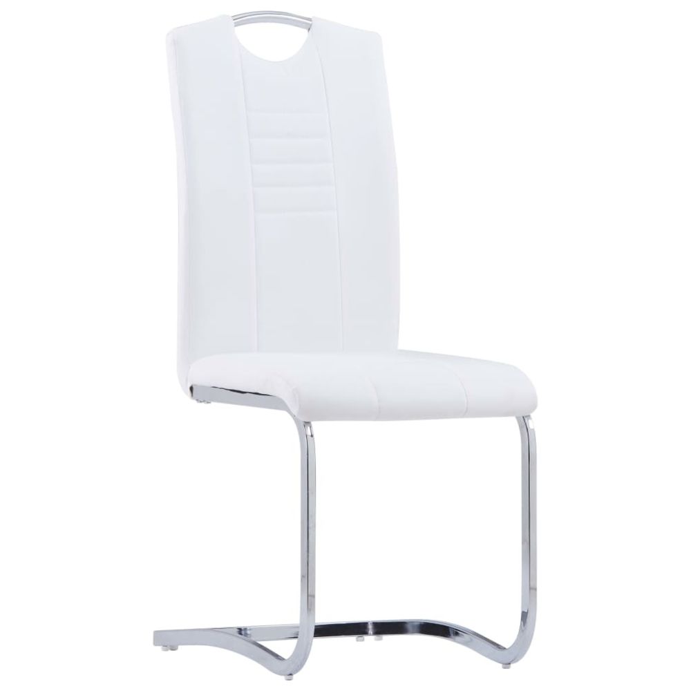 marque generique - Icaverne - Chaises de cuisine reference Chaises de salle à manger 4 pcs Blanc Similicuir - Chaises