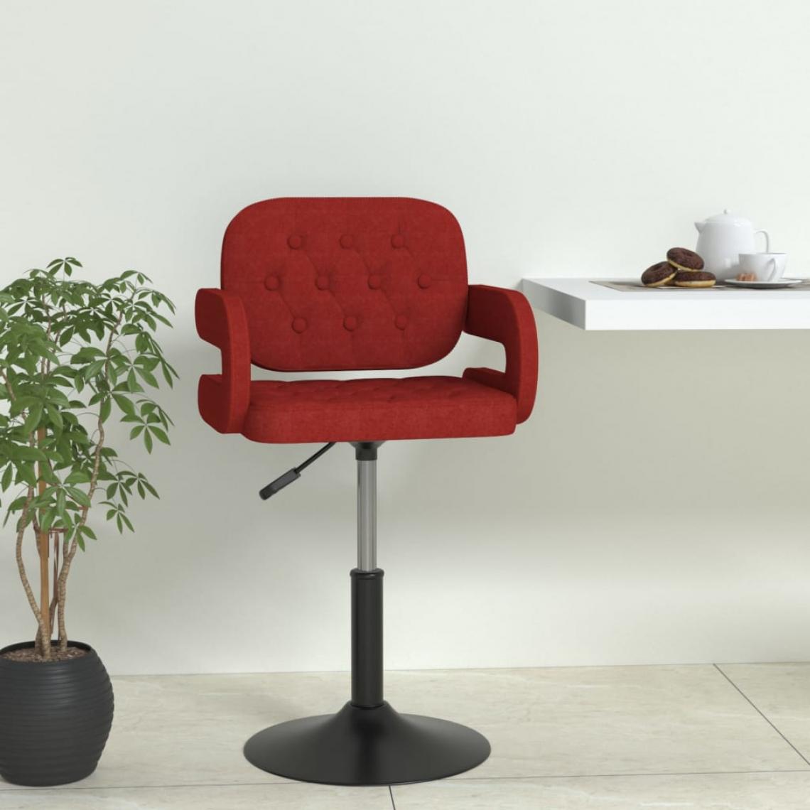 Vidaxl - vidaXL Chaise pivotante de salle à manger Rouge bordeaux Tissu - Chaises
