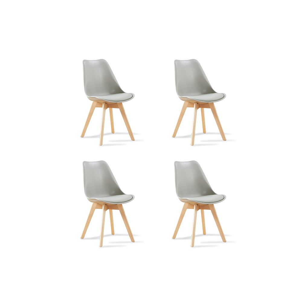 Designetsamaison - Lot de 4 chaises scandinaves grises - Bjorn - Chaises