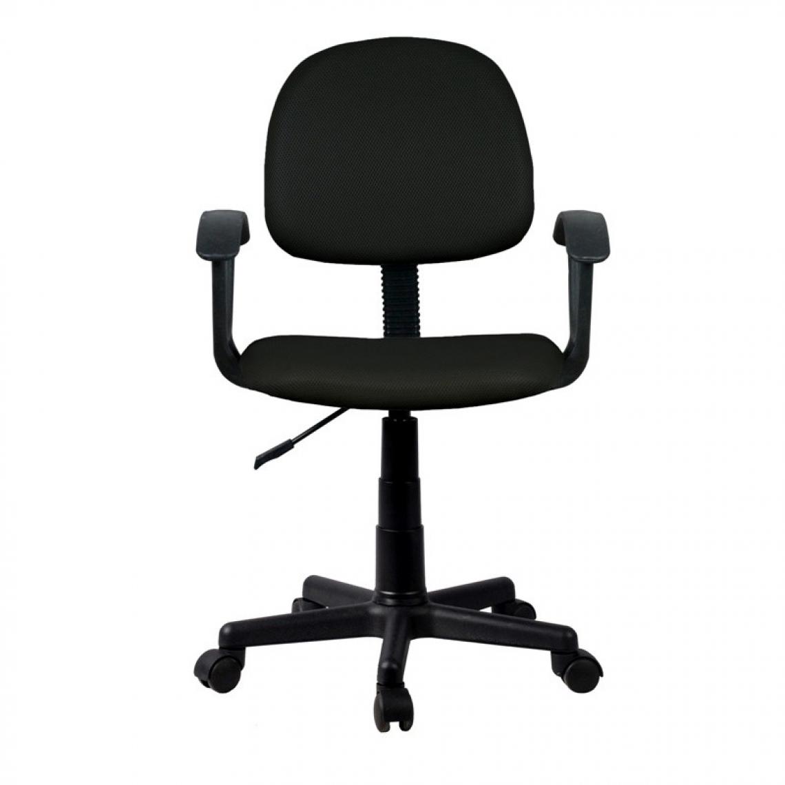 Hucoco - PERLO | Chaise de bureau pivotante moderne pour enfant | Hauteur réglable 79-91 cm | Dossier et siège ergonomiques - Noir - Chaises