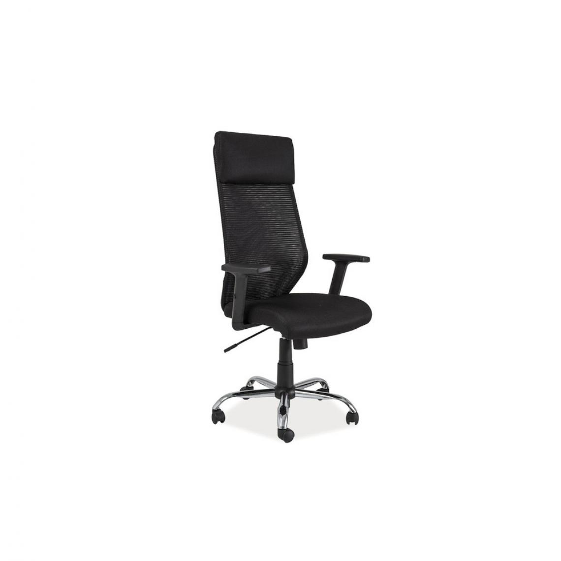 Ac-Deco - Chaise de bureau à roulettes - Q211 - 65 x 51 x 112 cm - Noir - Chaises