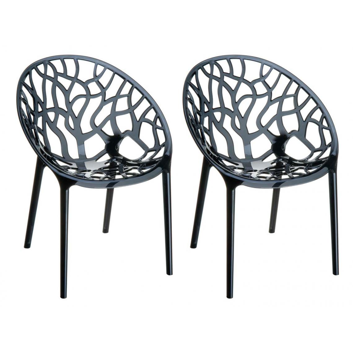 Icaverne - Moderne SET de 2 chaises empilables selection Banjul couleur noir - Tabourets