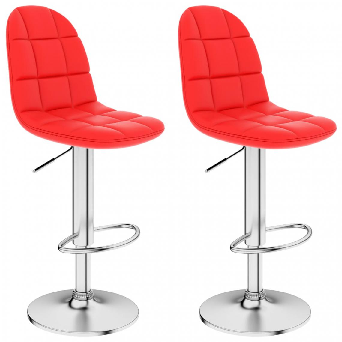 Icaverne - Moderne Fauteuils et chaises selection Kigali Tabourets de bar 2 pcs Rouge Similicuir - Tabourets