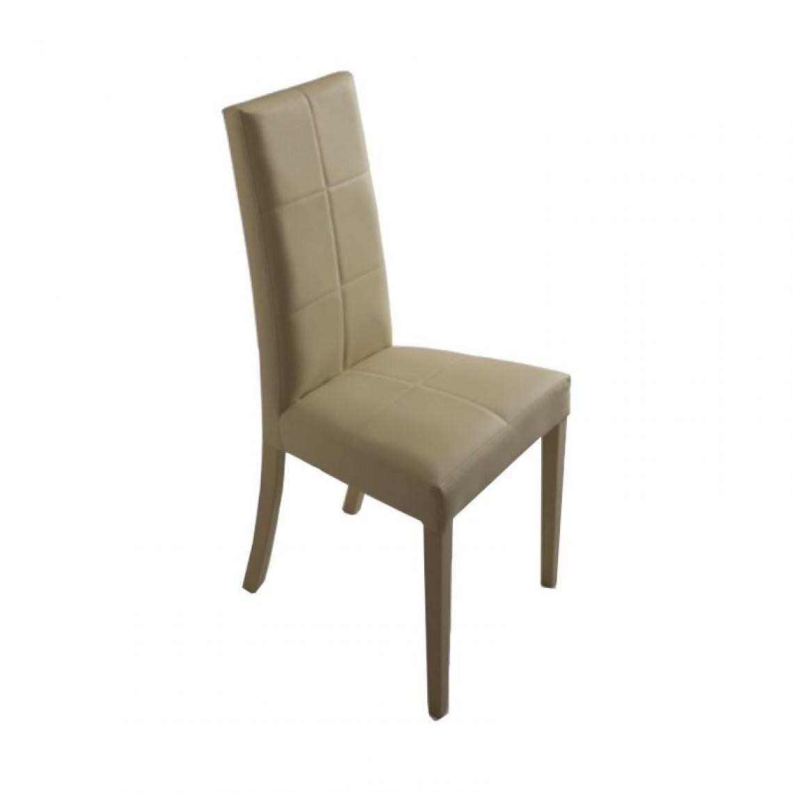 Webmarketpoint - Chaise en bois recouverte d'éco-cuir cappuccino, structure de la même couleur que 47x47xh.101 cm - Chaises
