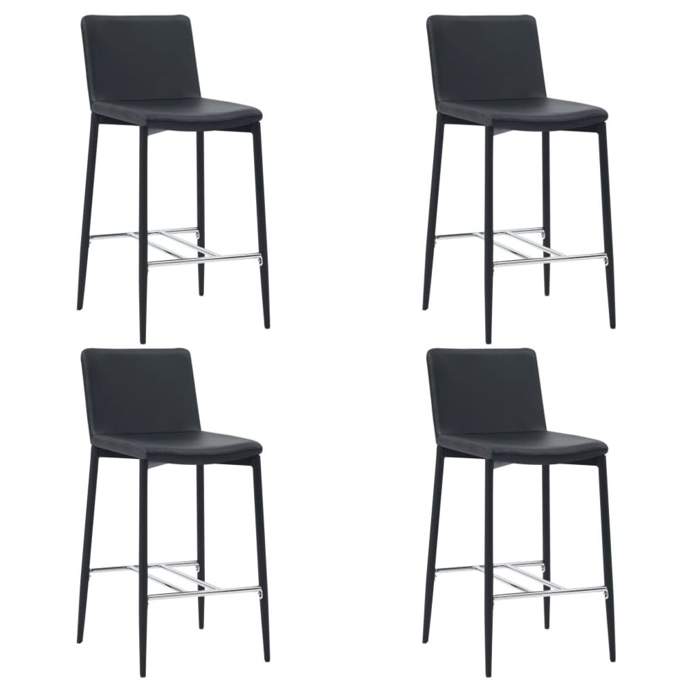 marque generique - Stylé Fauteuils et chaises selection Saint John’s Chaises de bar 4 pcs Noir Similicuir - Tabourets