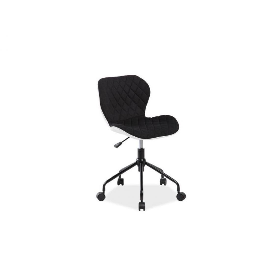 Hucoco - RIZO | Chaise pivotante pour enfants fille/garçon | Hauteur 77-85 cm | Tissu haute qualité | Chaise de bureau à roulettes - Noir - Chaises