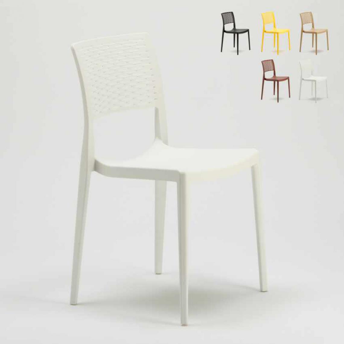 Ahd Amazing Home Design - Lot de 20 Chaises en Polypropylène Pour Bar Restaurant Cross, Couleur: Blanc - Chaises