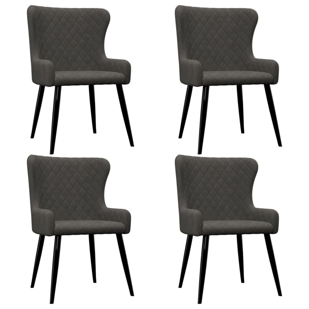 marque generique - Inedit Fauteuils et chaises serie Madrid Chaises de salle à manger 4 pcs Gris Velours - Chaises