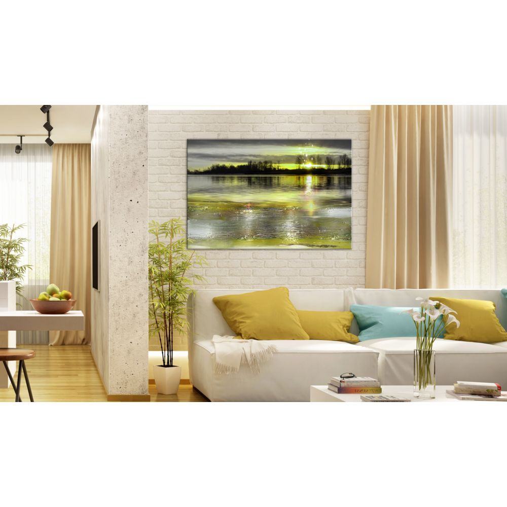 marque generique - 90x60 Tableau Levers et couchers de soleil Paysages Joli Quiet Lake - Tableaux, peintures