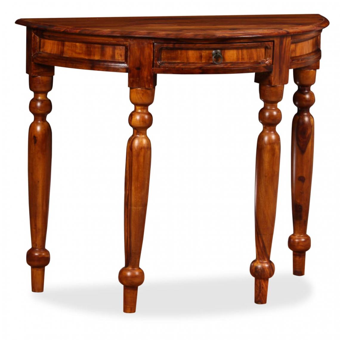 Icaverne - Splendide Armoires et meubles de rangement serie Bichkek Table console Bois solide de Sesham 90 x 40 x 76 cm Demi-ronde - Buffets, chiffonniers