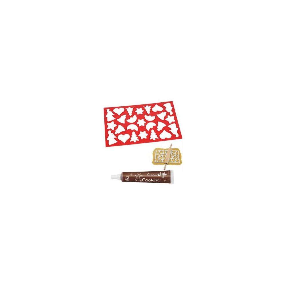 marque generique - Plaque découpoir 25 biscuits de Noël + Stylo chocolat - Décorations de Noël