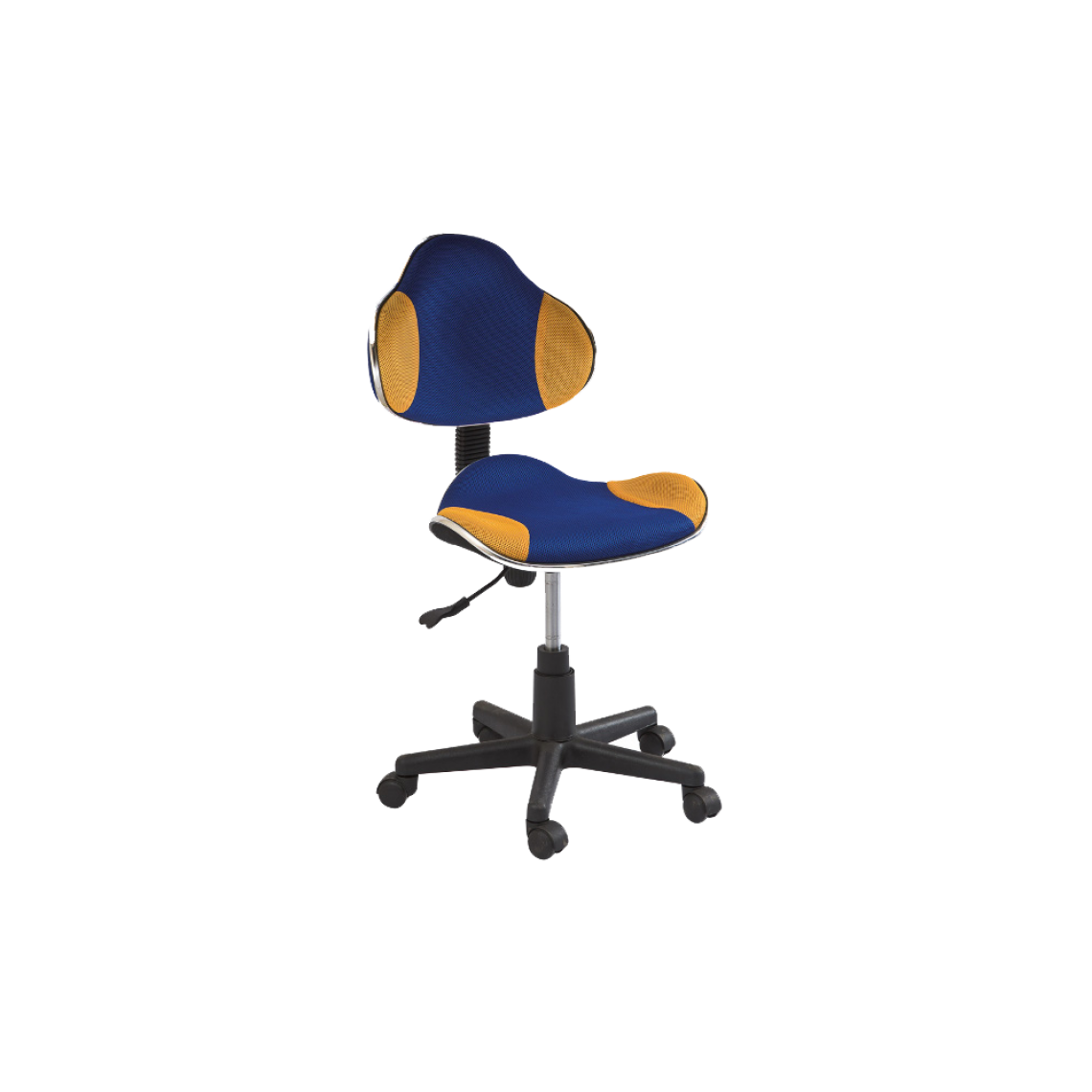 Ac-Deco - Chaise de bureau à roulettes - QG2 - 48 x 41 x 84 cm - Bleu et jaune - Chaises