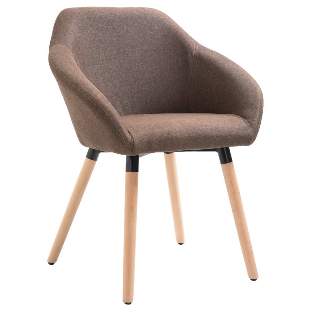 marque generique - Stylé Fauteuils et chaises gamme Sucre Chaise de salle à manger Marron Tissu - Chaises