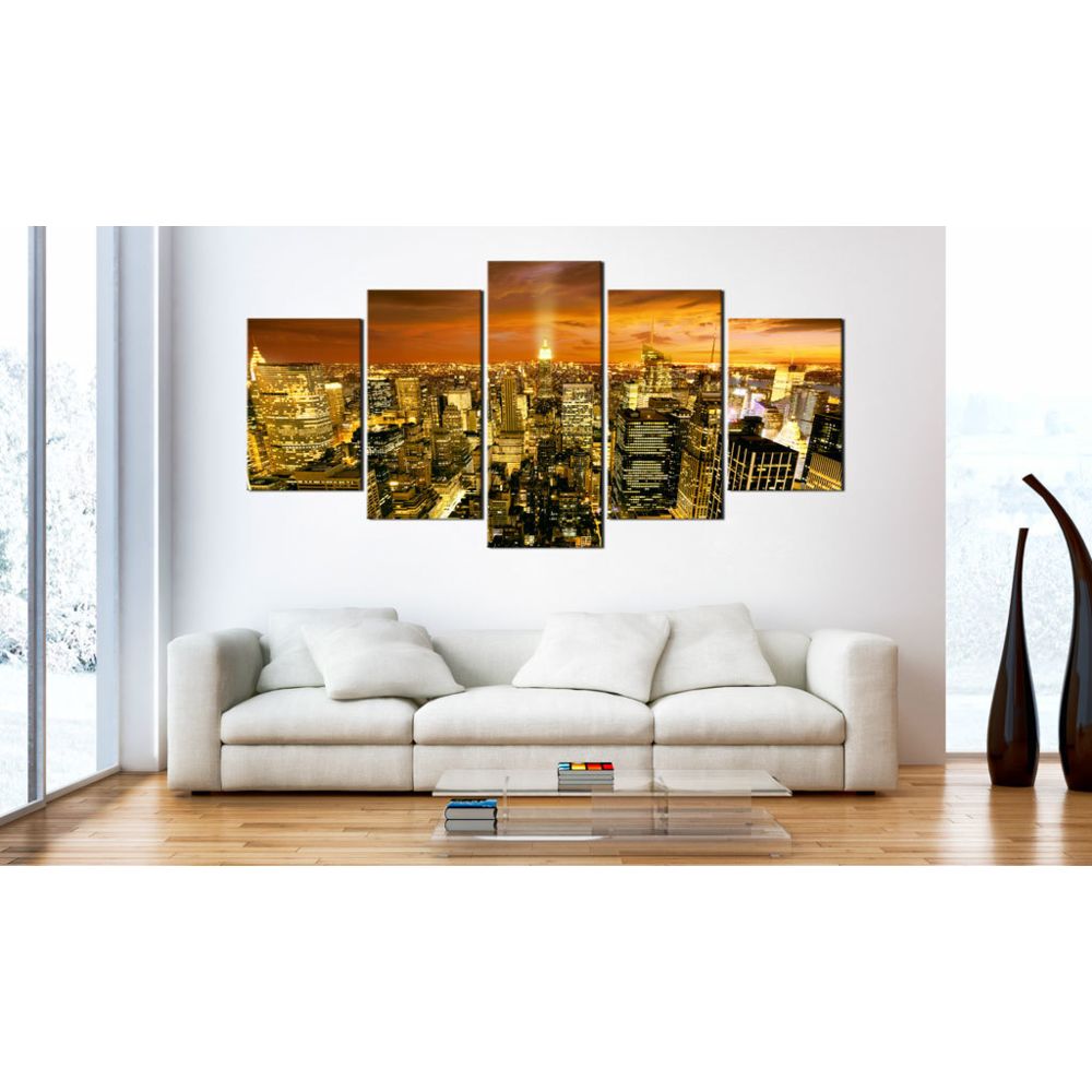 marque generique - 100x50 Tableau New York Villes Splendide New York: amber - Tableaux, peintures