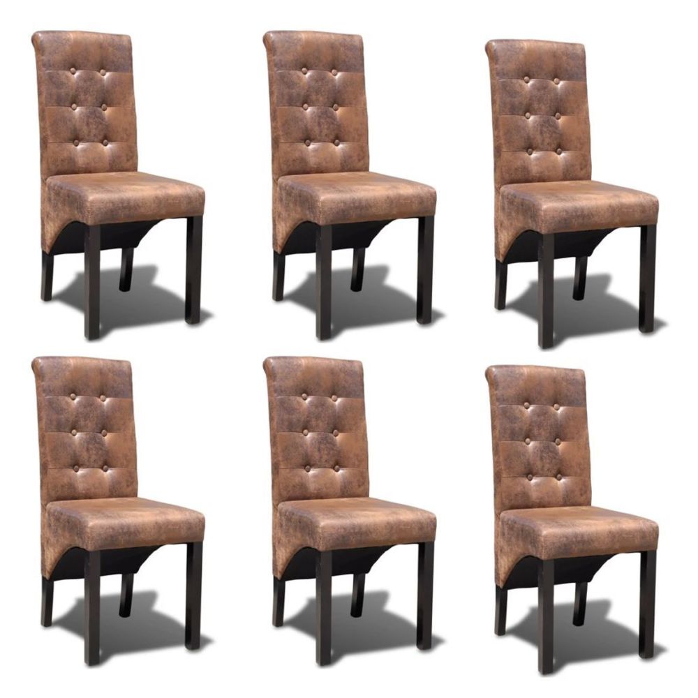 marque generique - Contemporain Fauteuils selection Lusaka Chaise de salle à manger 6 pcs Cuir synthétique - Chaises