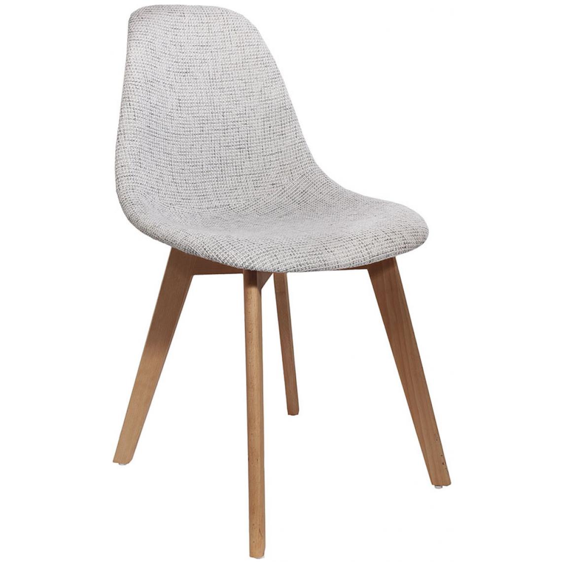 3S. x Home - Chaise Scandinave en Maille Grise FJORD - Chaises