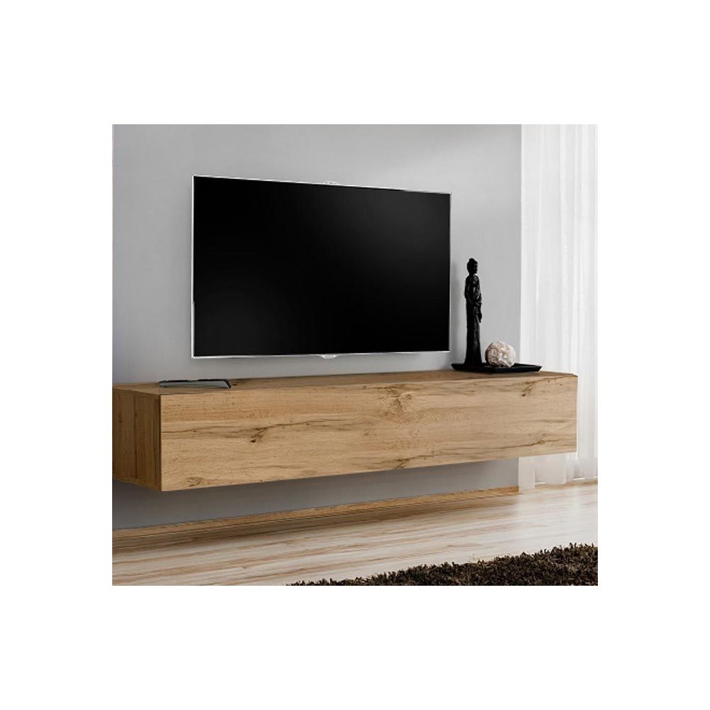Design Ameublement - Meuble TV modèle Berit 120x30 couleur chêne - Meubles TV, Hi-Fi