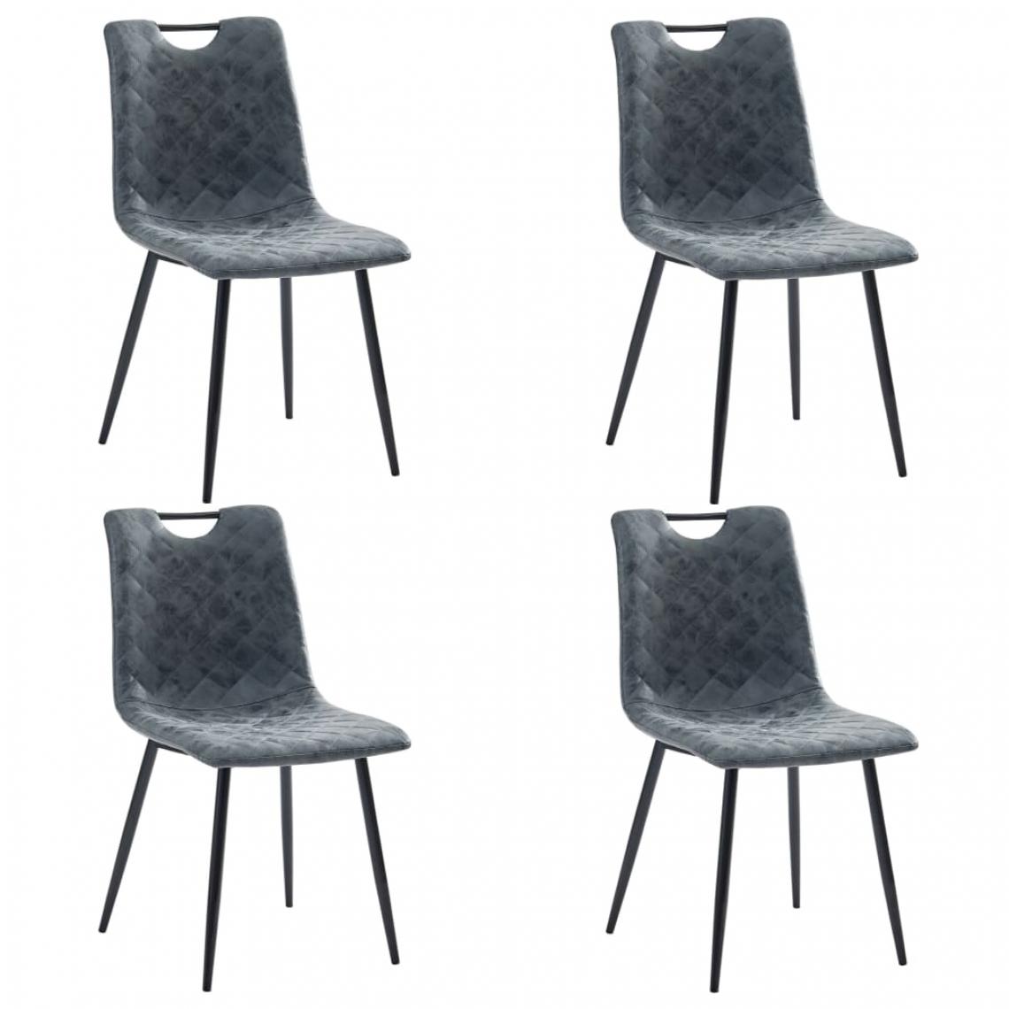 Icaverne - Esthetique Fauteuils et chaises collection Asuncion Chaises de salle à manger 4 pcs Noir Similicuir - Chaises