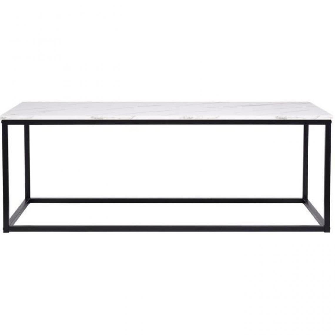 Cstore - Table basse rectangulaire - décors marbre piètement métal noir - L 120 x l 60 x H 43 cm - MABLE - Tables basses