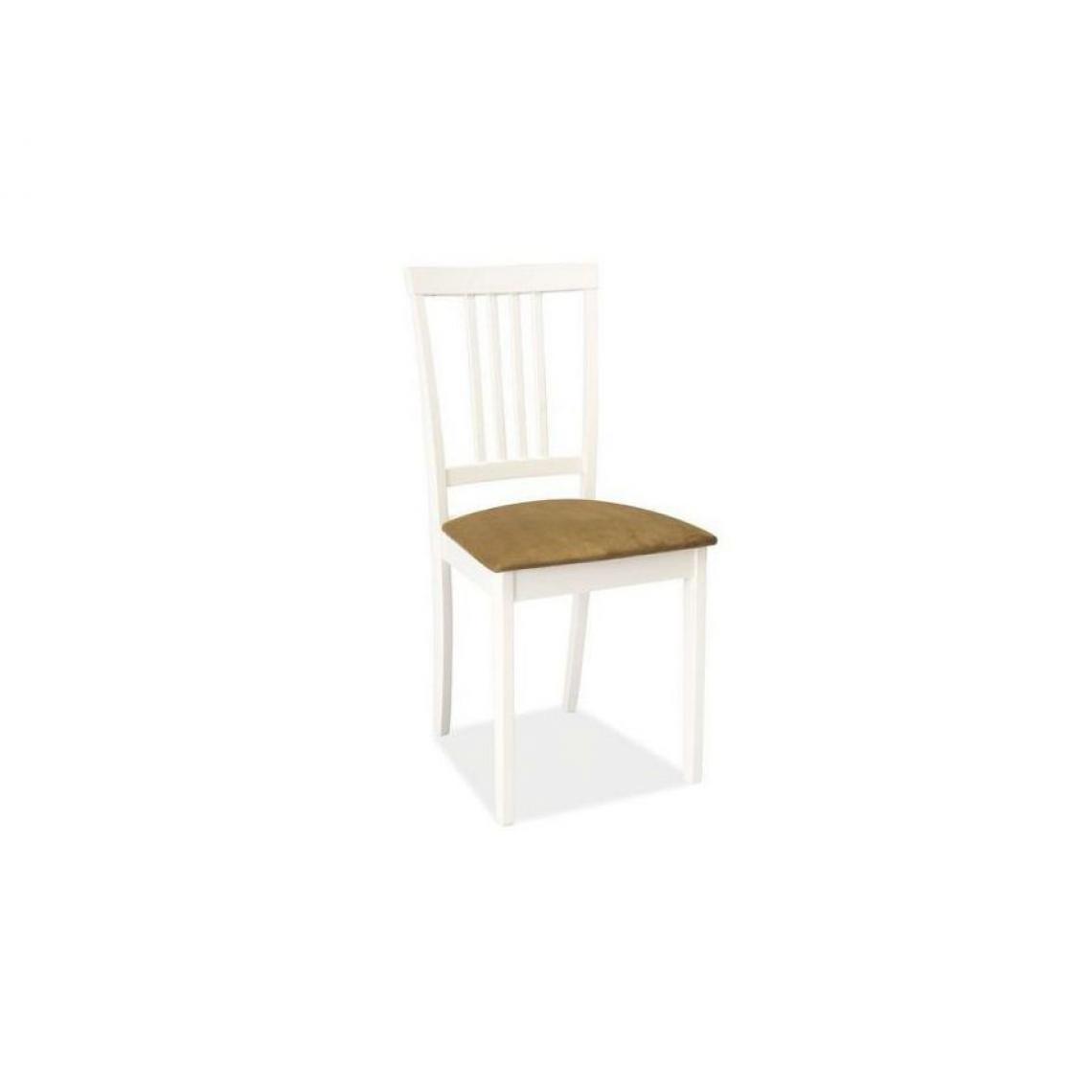 Hucoco - OLIV | Chaise en bois assise rembourrée style classique | Dimensions 96x41x43 cm | Rembourrage en tissu | Cuisine Salle à manger - Blanc - Chaises