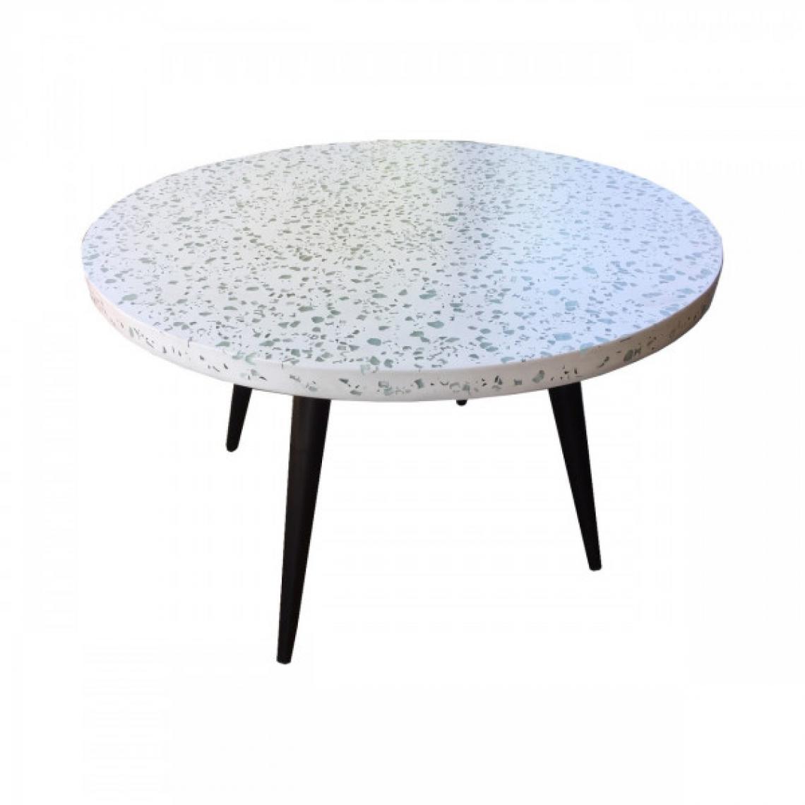 Mathi Design - TERRAZZO - Table basse terrazzo blanc L70 - Tables basses