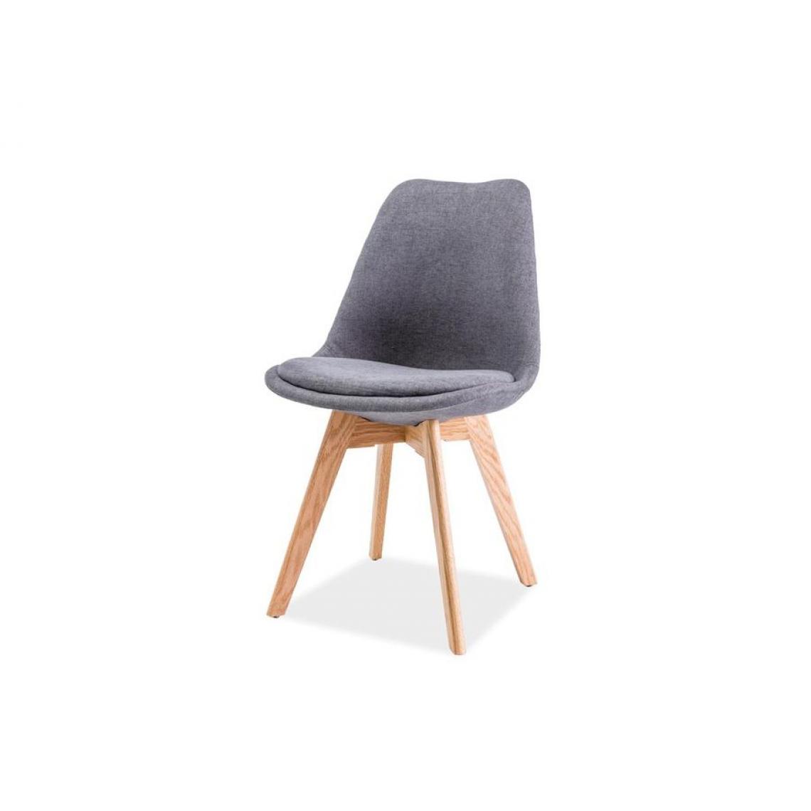 Hucoco - LEONIE | Chaise moderne avec pieds en bois | Dimensions : 83x50x40 cm | Rembourrage en tissu | Salle à manger Salon - Gris - Chaises