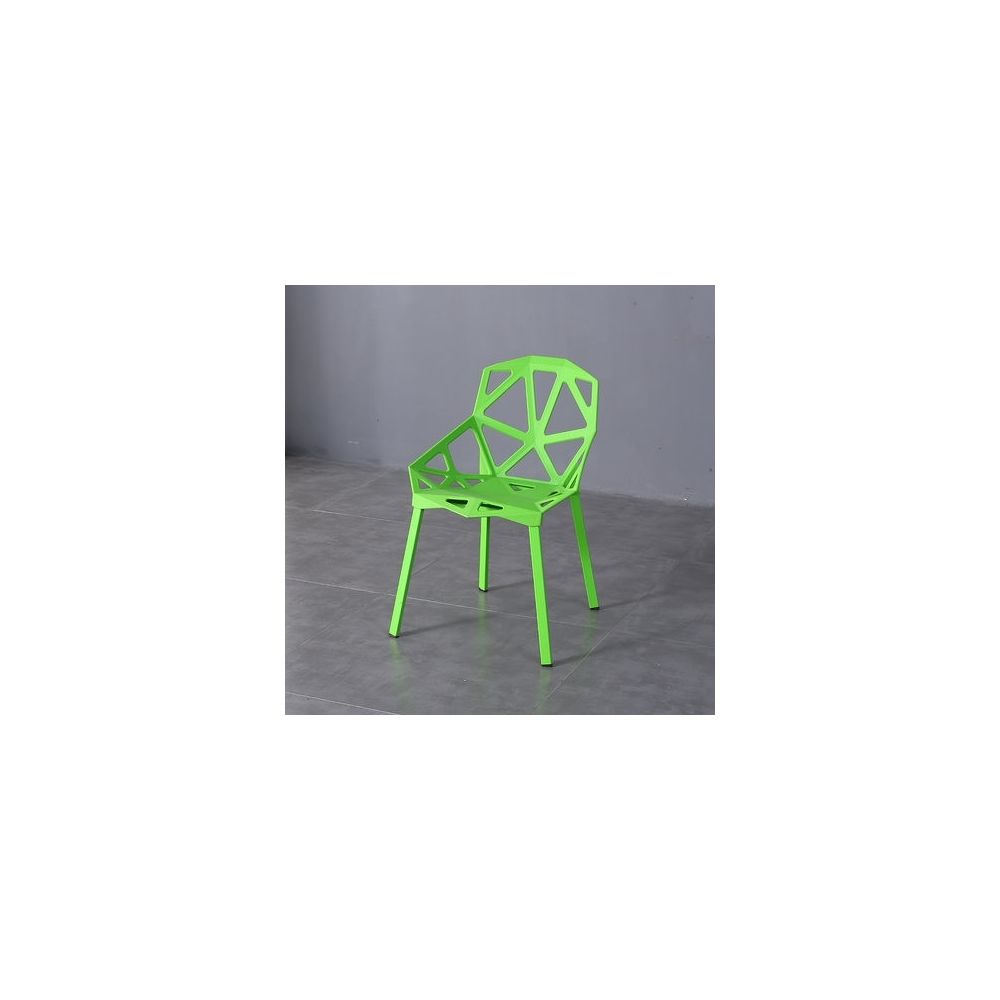 Wewoo - 2 chaises de salle à manger ajourées en plastique moderne simple de chaise de dossier de PCS vert - Chaises