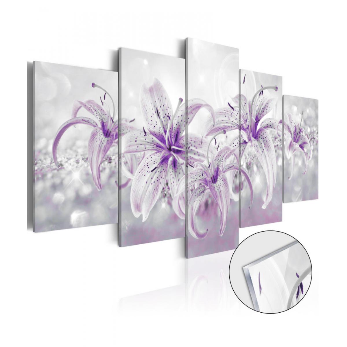 Artgeist - Tableau sur verre acrylique - Purple Graces [Glass] 200x100 - Tableaux, peintures